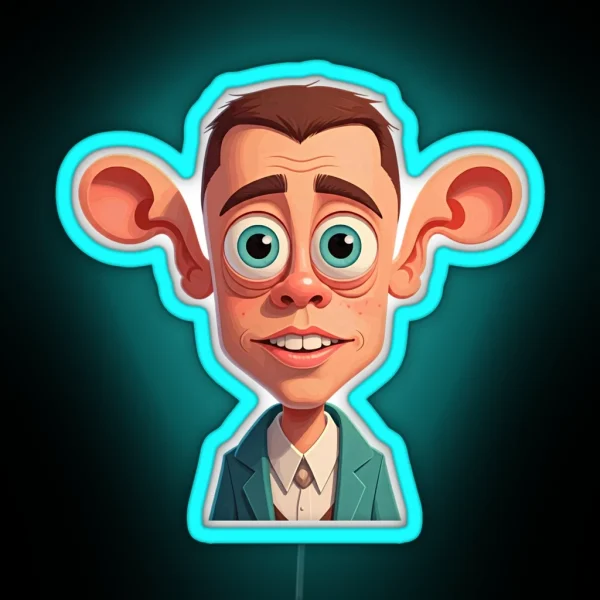 Man With Big Ears RGB Neon Sign