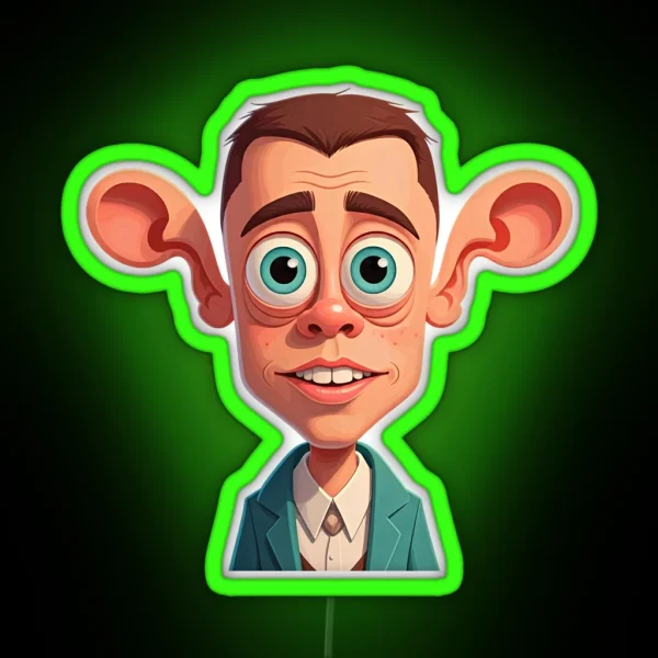 Man With Big Ears RGB Neon Sign