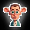 man with big ears rgb neon sign white