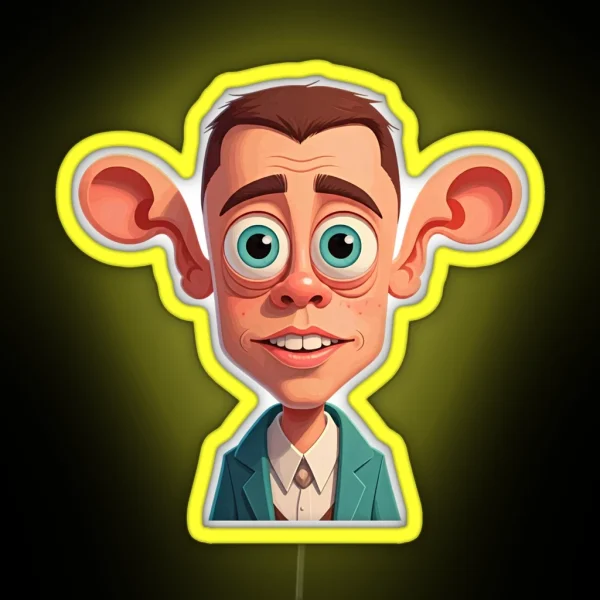 Man With Big Ears RGB Neon Sign