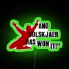 Manchester United 1999 Treble Victory Solskjaer RGB Neon Sign (Green)