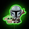 mando and grogu neon sign design rgb lights green