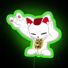 maneki-neko-dandadan-turbo-granny-listening-to-music-version-2-neon-sign-green