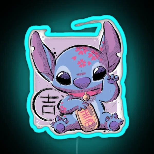 Maneki Stitch RGB Neon Sign