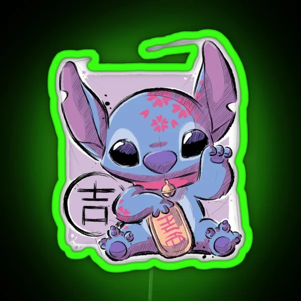 Maneki Stitch RGB Neon Sign
