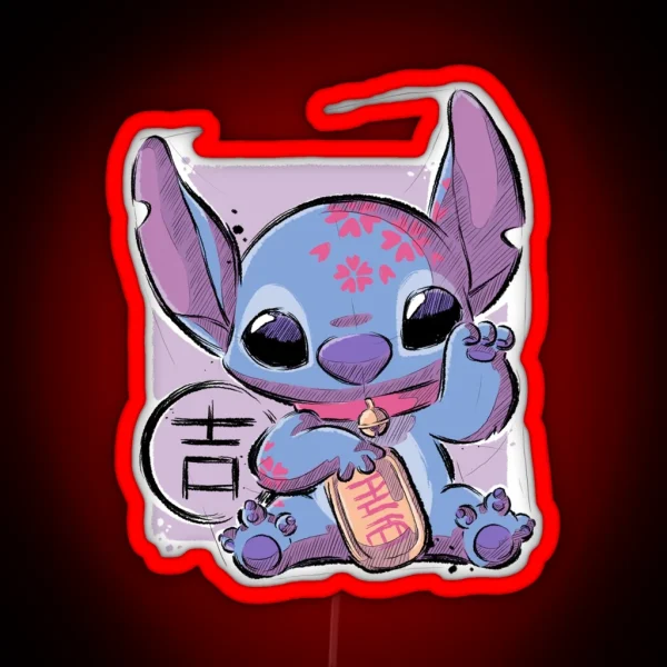 Maneki Stitch RGB Neon Sign