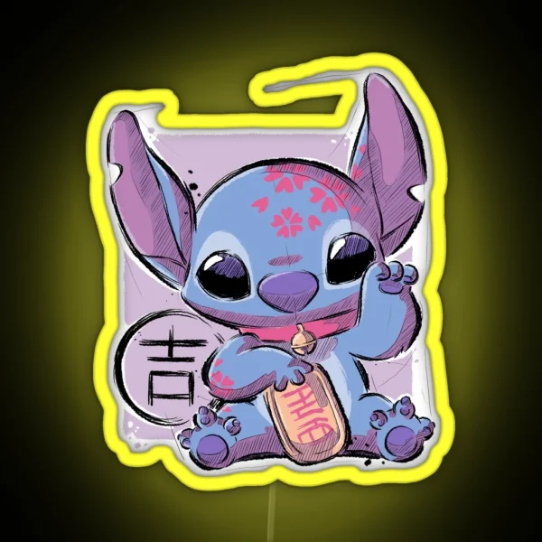 Maneki Stitch RGB Neon Sign
