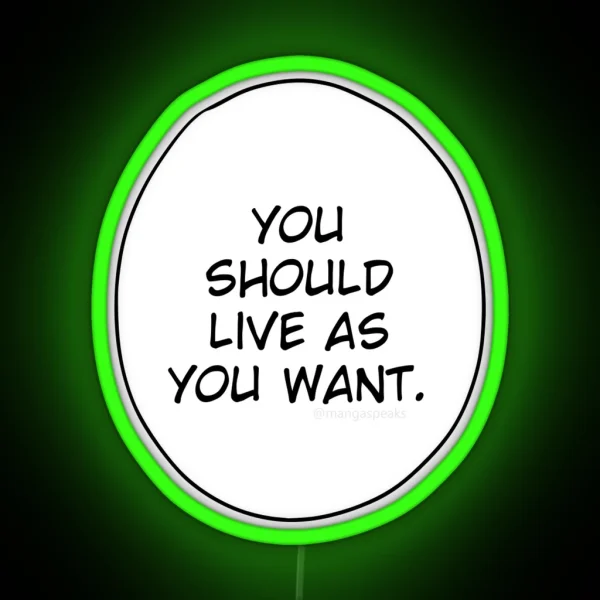 Manga Quote Birthday Teen Student Graduation RGB Neon Sign