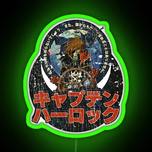 Manga Space Pirate Captain Harlock 1977 RGB Neon Sign