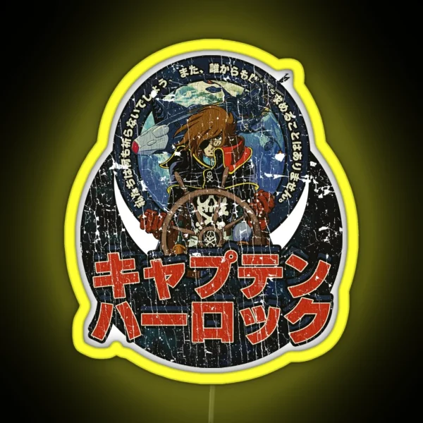 Manga Space Pirate Captain Harlock 1977 RGB Neon Sign