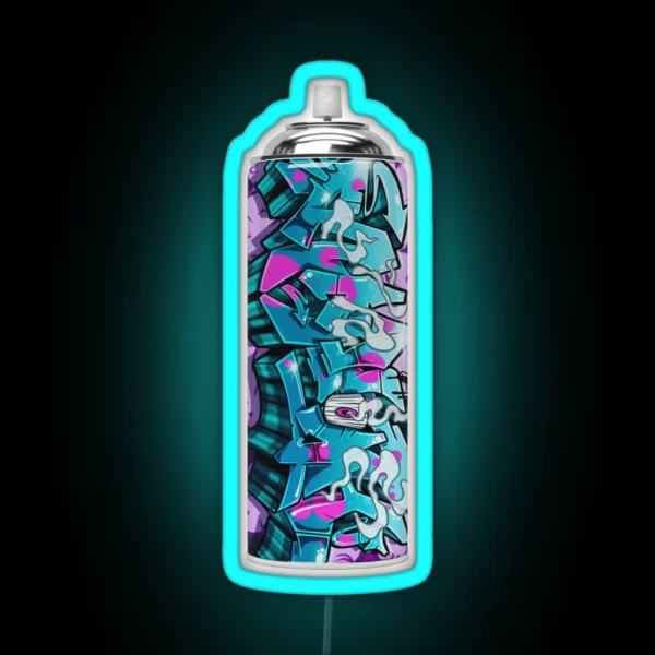 Maniak Spray Can Print RGB Neon Sign