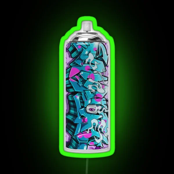 Maniak Spray Can Print RGB Neon Sign