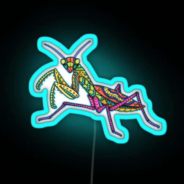 Manti The Praying Mantis RGB Neon Sign