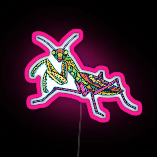 Manti The Praying Mantis RGB Neon Sign