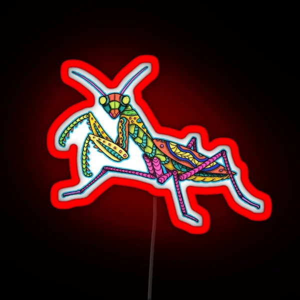 Manti The Praying Mantis RGB Neon Sign