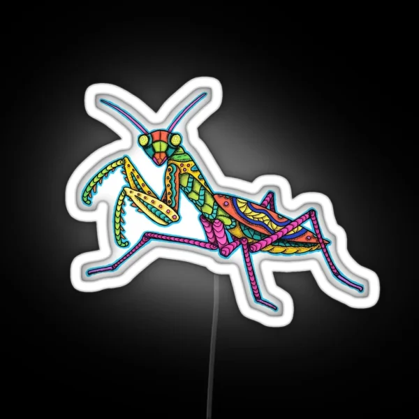 Manti The Praying Mantis RGB Neon Sign