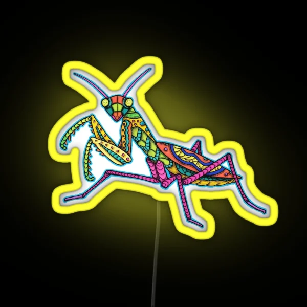 Manti The Praying Mantis RGB Neon Sign