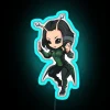 Chibi Mantis Neon Sign in RGB Blue Artwork