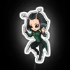 Chibi mantis neon sign with vibrant RGB lighting effects in white and colorful accents.
