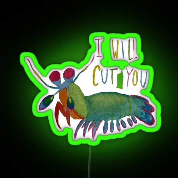 Mantis Shrimp Threat RGB Neon Sign