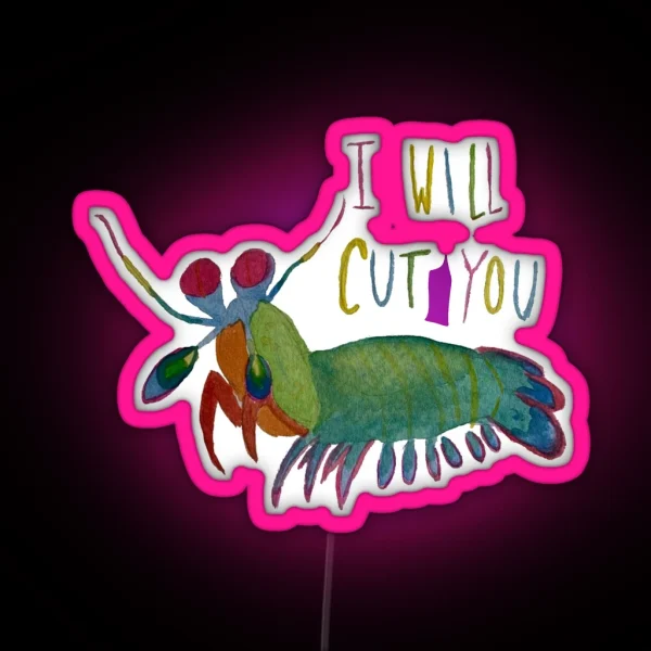 Mantis Shrimp Threat RGB Neon Sign