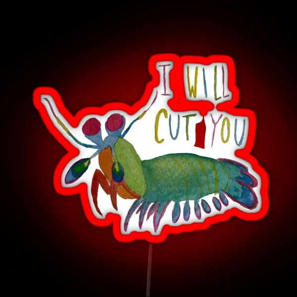 Mantis Shrimp Threat RGB Neon Sign