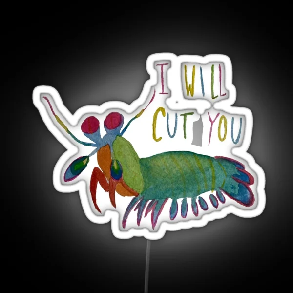 Mantis Shrimp Threat RGB Neon Sign