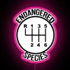 Vibrant RGB neon sign promoting manual transmission - 97825-pink.