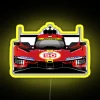 Ferrari 499P 2023 Le Mans Winning Racing Car with vibrant RGB neon sign