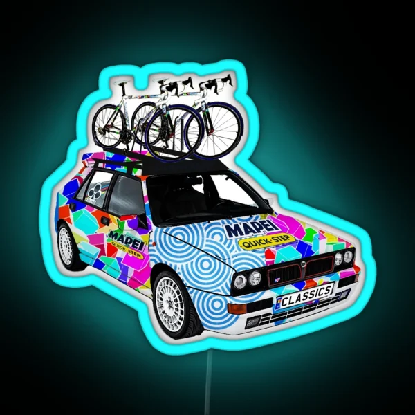 Mapei Cobbled Classics Car RGB Neon Sign