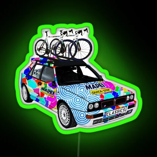 Mapei Cobbled Classics Car RGB Neon Sign