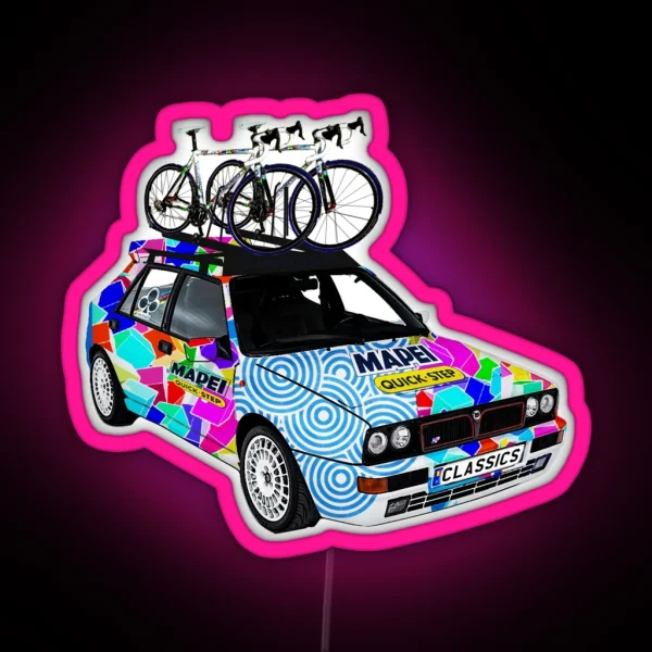 Mapei Cobbled Classics Car RGB Neon Sign