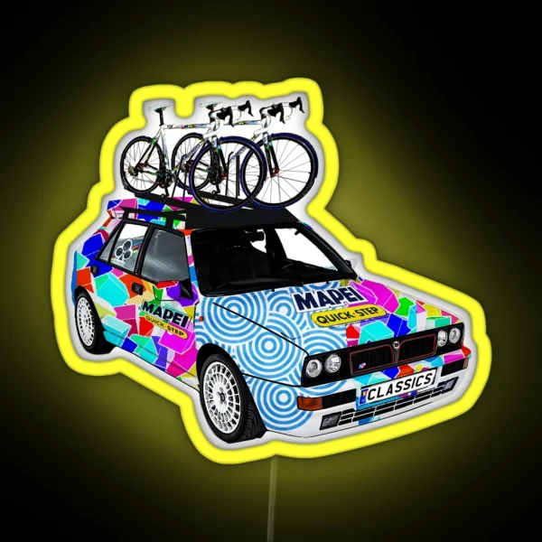 Mapei Cobbled Classics Car RGB Neon Sign