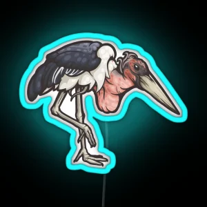 Marabou Stork RGB Neon Sign