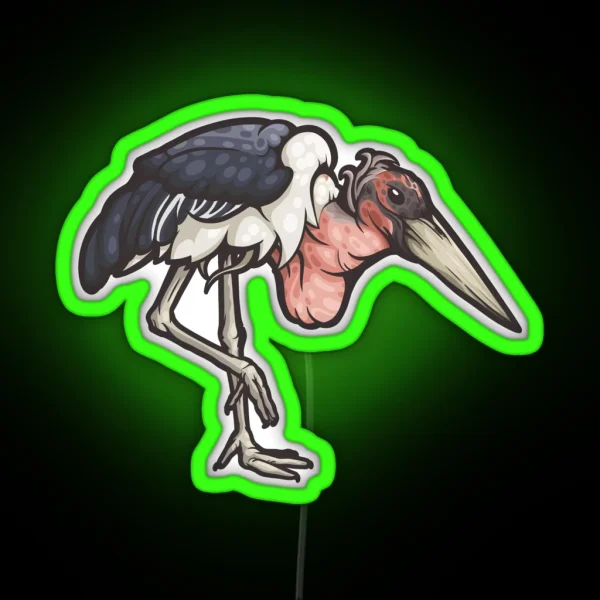 Marabou Stork RGB Neon Sign