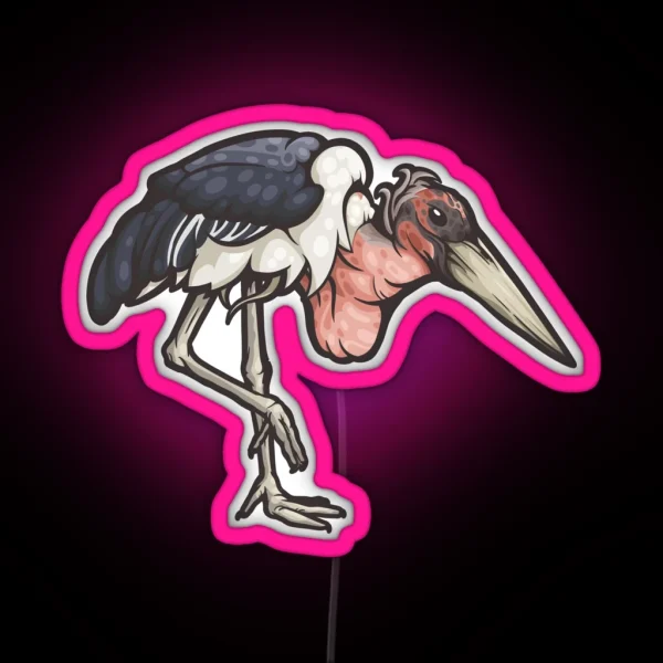 Marabou Stork RGB Neon Sign
