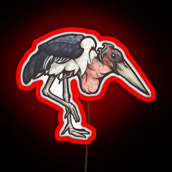 Marabou Stork RGB Neon Sign