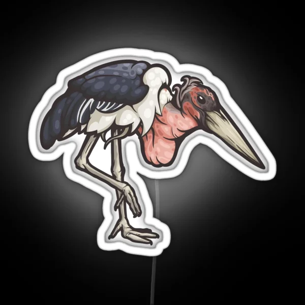 Marabou Stork RGB Neon Sign