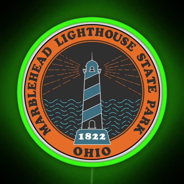 MARBLEHEAD LIGHTHOUSE STATE PARK LAKE ERIE RGB Neon Sign
