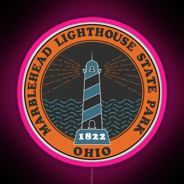 MARBLEHEAD LIGHTHOUSE STATE PARK LAKE ERIE RGB Neon Sign