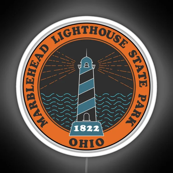 MARBLEHEAD LIGHTHOUSE STATE PARK LAKE ERIE RGB Neon Sign