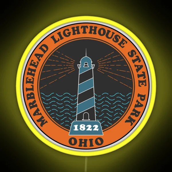 MARBLEHEAD LIGHTHOUSE STATE PARK LAKE ERIE RGB Neon Sign