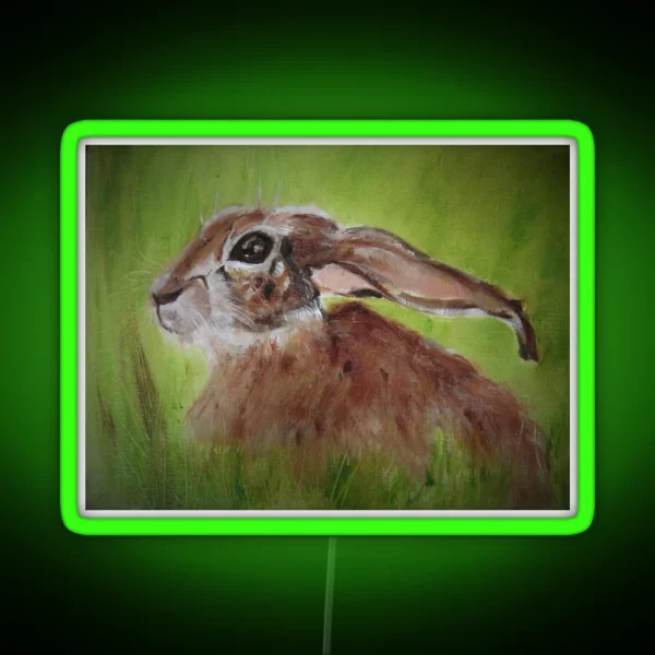 March Hare II Big Ears RGB Neon Sign