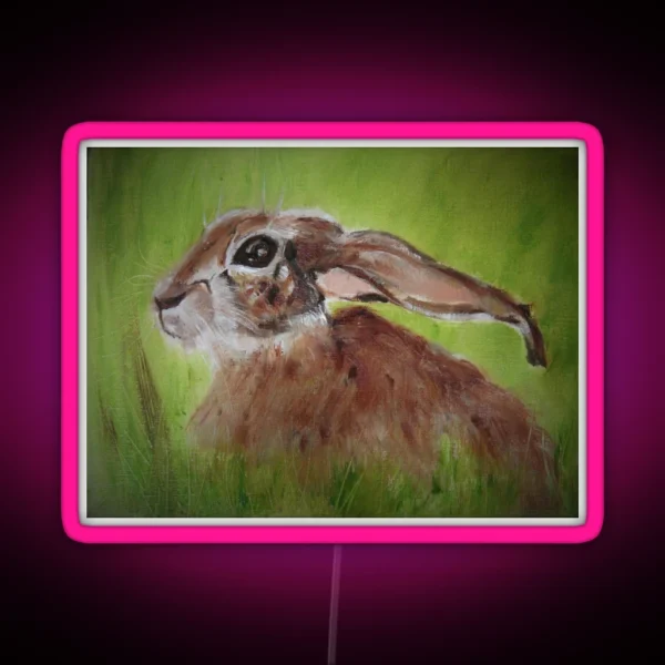 March Hare II Big Ears RGB Neon Sign