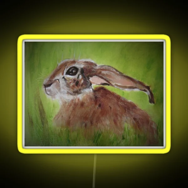 March Hare II Big Ears RGB Neon Sign
