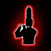 RGB Neon Sign Featuring a Marching Band Piccolo in Red