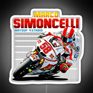 Marco Simoncelli 58 Motogp 4 Stroke RGB Neon Sign