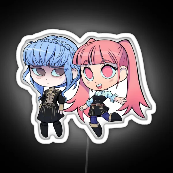 Marianne And Hilda Fire Emblem Three Houses Chibi Cutie RGB Neon Sign