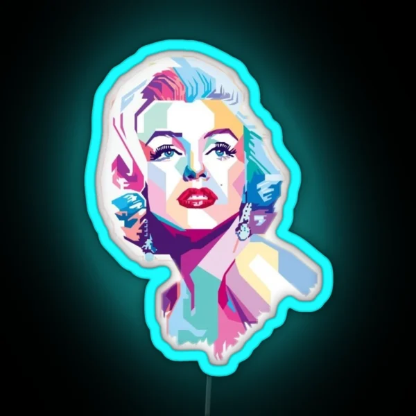 Marilyn Monroe Mosaic Art RGB Neon Sign