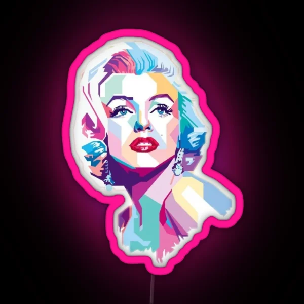 Marilyn Monroe Mosaic Art RGB Neon Sign